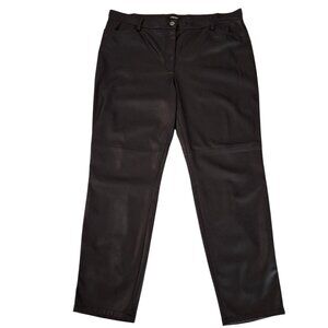 Faux Leather Pants Size 16 XL Olsen Mona Slim Black Jean Style Zipper Button